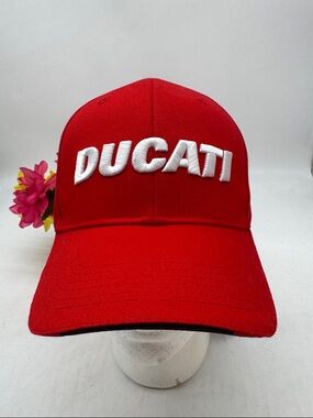 Ducati NWT Red Hat White Embroidered Logo